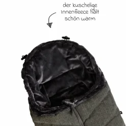 Thermo-Fleece Fußsack mit verlängerbarem Fußteil - Premium Grey - Kollektion 2025