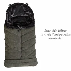 Thermo-Fleece Fußsack mit verlängerbarem Fußteil - Premium Grey - Kollektion 2025