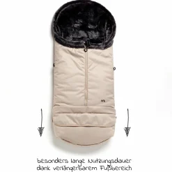 Thermo-Fleece Fußsack mit verlängerbarem Fußteil - Sandbraun