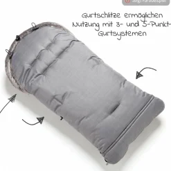 Thermo-Fleece Fußsack mit verlängerbarem Fußteil - Sandbraun