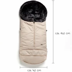 Thermo-Fleece Fußsack mit verlängerbarem Fußteil - Sandbraun