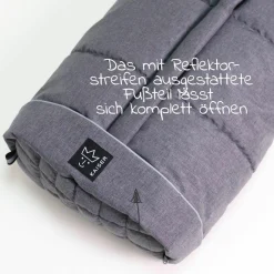 Thermo-Fleece Fußsack Pooly für Joie-Kinderwagen - Schwarz Melange