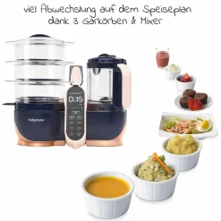 12-tlg. Babynahrungszubereitungs-Set Nutribaby+ XL mit 8 Glas-Babybols + 2 Silikon-Löffel + 1 Esslernteller