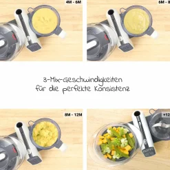 12-tlg. Babynahrungszubereitungs-Set Nutribaby+ XL mit 8 Glas-Babybols + 2 Silikon-Löffel + 1 Esslernteller