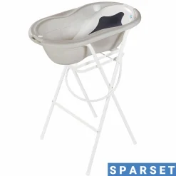 4-tlg. Badeset / Badestation Tilo - inkl. Badewanne + Wannenständer + Badeliege + Ablaufschlauch - Cappuccino