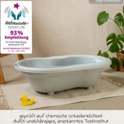 4-tlg. Badeset / Badestation Tilo - inkl. Badewanne + Wannenständer + Badeliege + Ablaufschlauch - Cappuccino