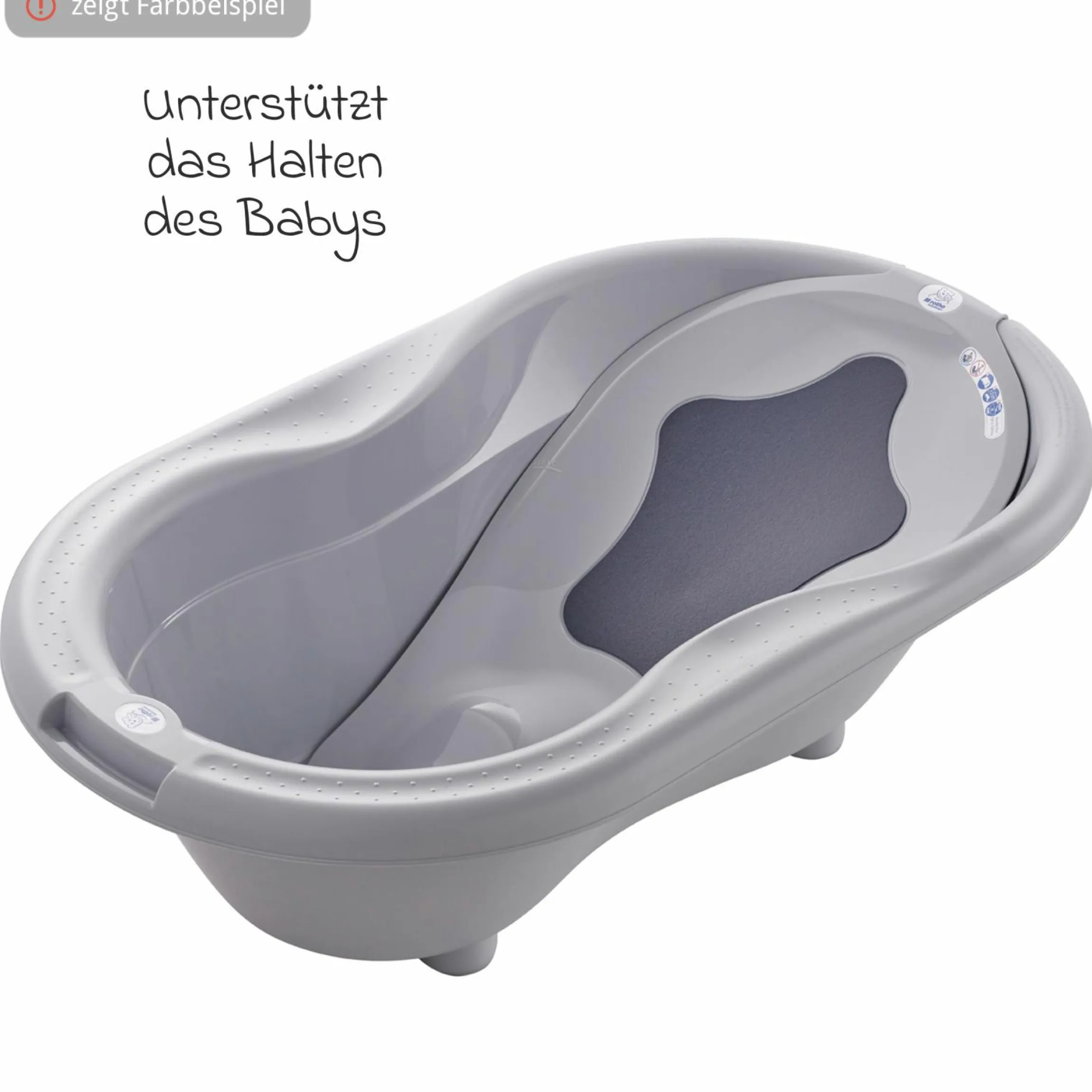4-tlg. Badeset / Badestation Tilo - inkl. Badewanne + Wannenständer + Badeliege + Ablaufschlauch - Cappuccino
