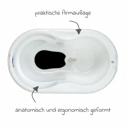 4-tlg. Badeset / Badestation Tilo - inkl. Badewanne + Wannenständer + Badeliege + Ablaufschlauch - Mistletoe White
