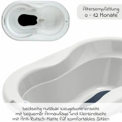 4-tlg. Badeset / Badestation Tilo - inkl. Badewanne + Wannenständer + Badeliege + Ablaufschlauch - Mistletoe White