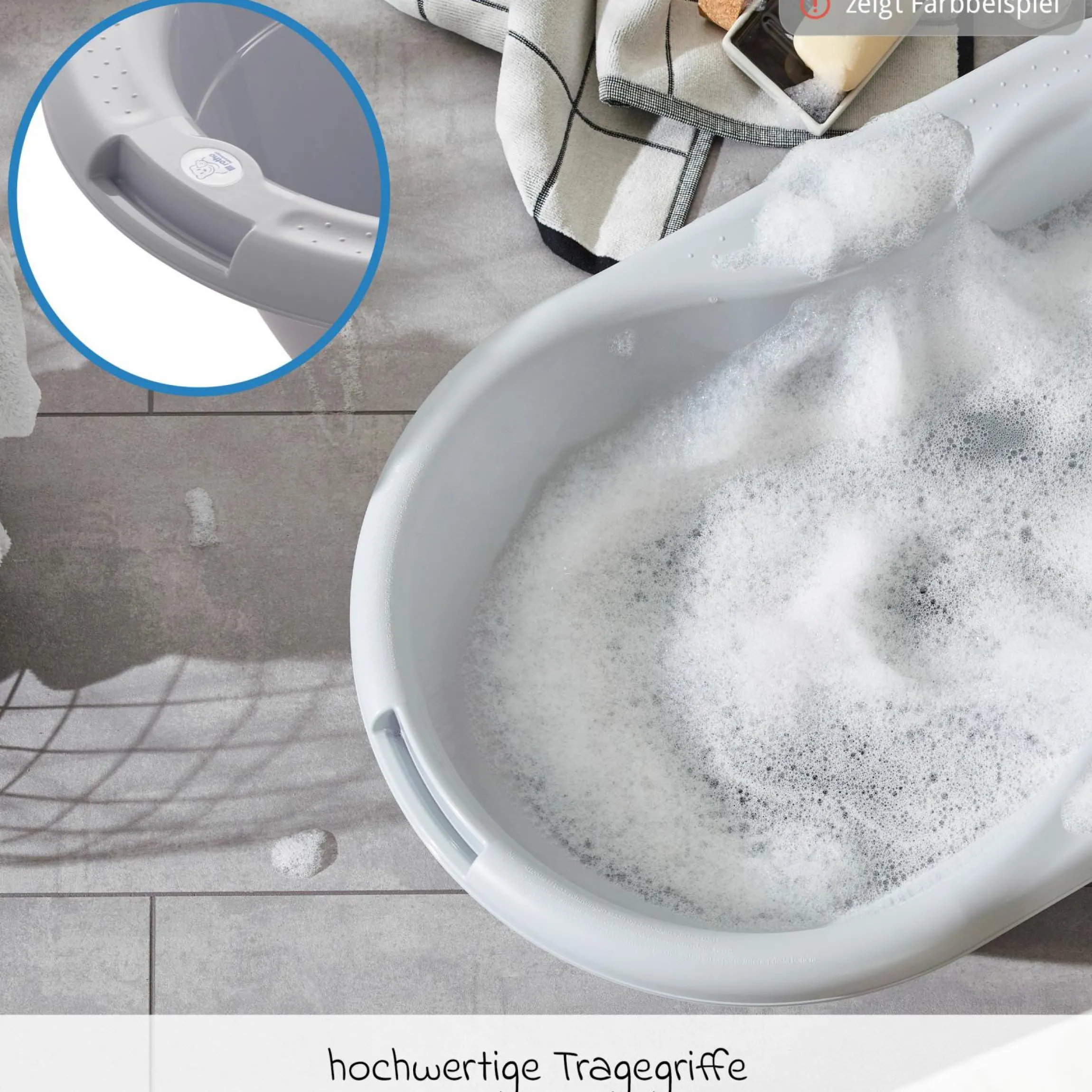 4-tlg. Badeset / Badestation Tilo - inkl. Badewanne + Wannenständer + Badeliege + Ablaufschlauch - Mistletoe White