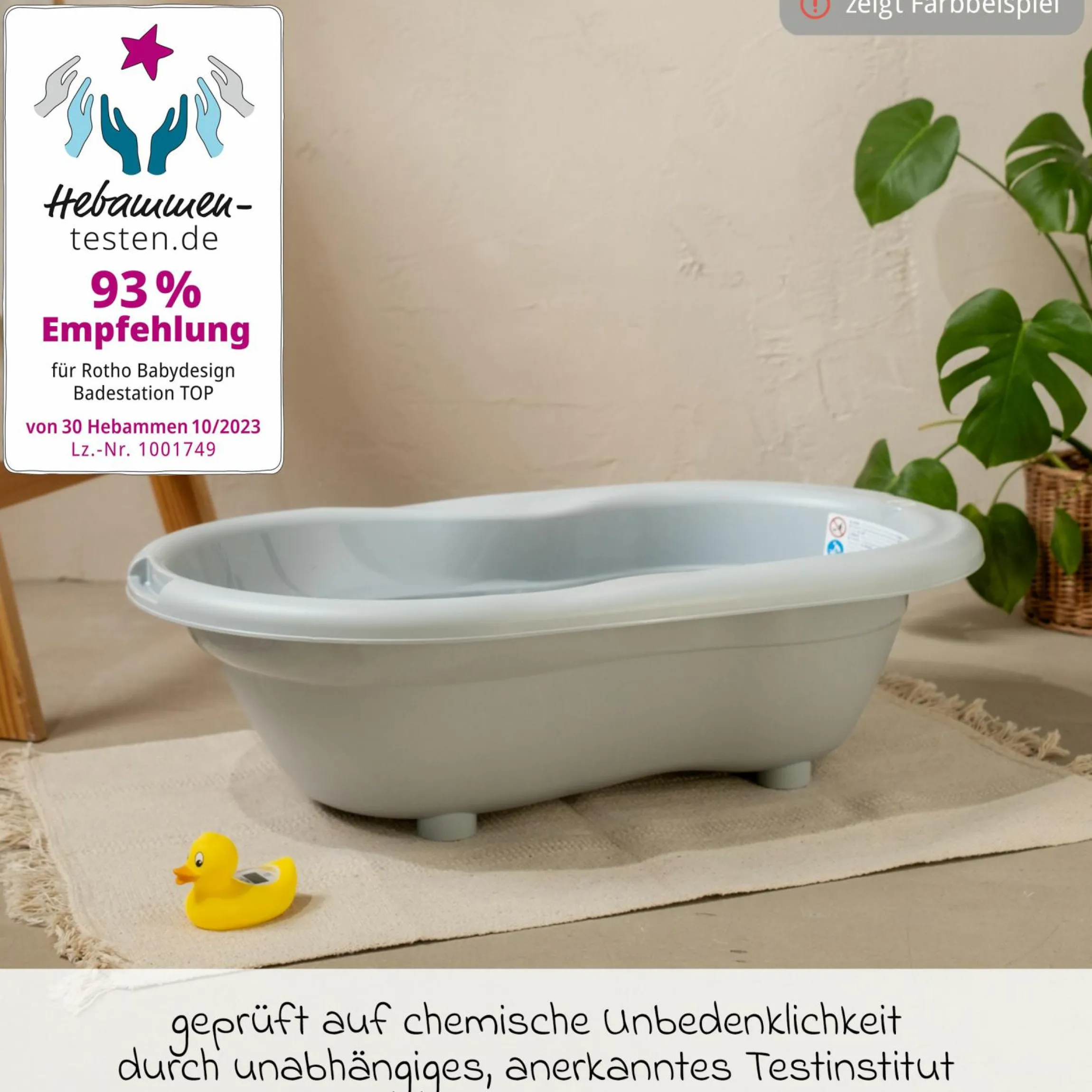 4-tlg. Badeset / Badestation Tilo - inkl. Badewanne + Wannenständer + Badeliege + Ablaufschlauch - Mistletoe White