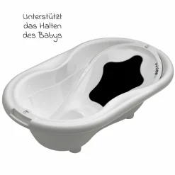 4-tlg. Badeset / Badestation Tilo - inkl. Badewanne + Wannenständer + Badeliege + Ablaufschlauch - Mistletoe White
