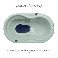 4-tlg. Badeset / Badestation Tilo - inkl. Badewanne + Wannenständer + Badeliege + Ablaufschlauch - Sage Green