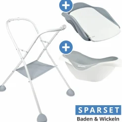 3-tlg. Badestation / Bade-Wickelkombination Camele'o - Light Mist