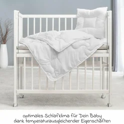 10-tlg. Beistellbett-Komplett-Set Nino inkl. Matratze, Bettwäsche, Spannbetttücher, Nestchen, Steppbett & Schmusetuch Cube Grey - Weiß - Kollektion 2024