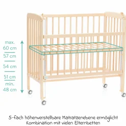 10-tlg. Beistellbett-Komplett-Set Nino inkl. Matratze, Bettwäsche, Spannbetttücher, Nestchen, Steppbett & Schmusetuch - Kangaroo Weiß - Natur - Kollektion 2024