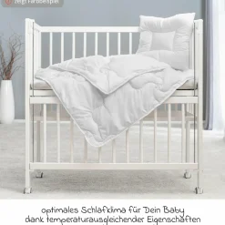 10-tlg. Beistellbett-Komplett-Set Nino inkl. Matratze Nino, Bettwäsche, Spannbetttücher, Steppbett, Nestchen & Ring-Greifling - Natur
