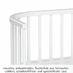 5-tlg.- Beistellbett-Set Original mit Matratze Klima Wave, Nestchen Sterne Weiß Perlgrau, Spannbetttuch Deluxe Weiß & Verschlussgitter - Weiß - Kollektion 2024