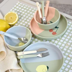 3-tlg- Besteck-Set Cutlery mit Silikon-Griff - Happy Fruits - Cherry