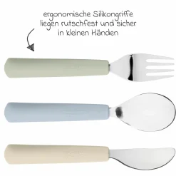 3-tlg- Besteck-Set Cutlery mit Silikon-Griff - Happy Fruits - Lemon