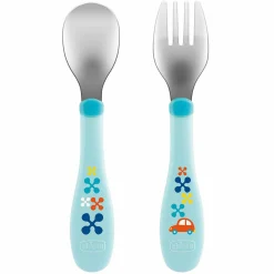 2-tlg. Besteck-Set Edelstahl - Light Blue