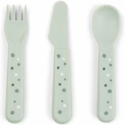 3-tlg. Besteck-Set Foodie - Happy Dots - Grün