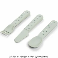 3-tlg. Besteck-Set Foodie - Happy Dots - Grün