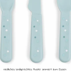 3-tlg. Besteck-Set Foodie - Happy Dots - Blau
