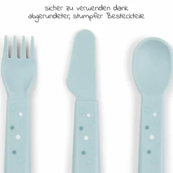 3-tlg. Besteck-Set Foodie - Happy Dots - Blau