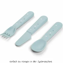 3-tlg. Besteck-Set Foodie - Happy Dots - Blau