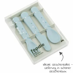 3-tlg. Besteck-Set Foodie - Happy Dots - Blau