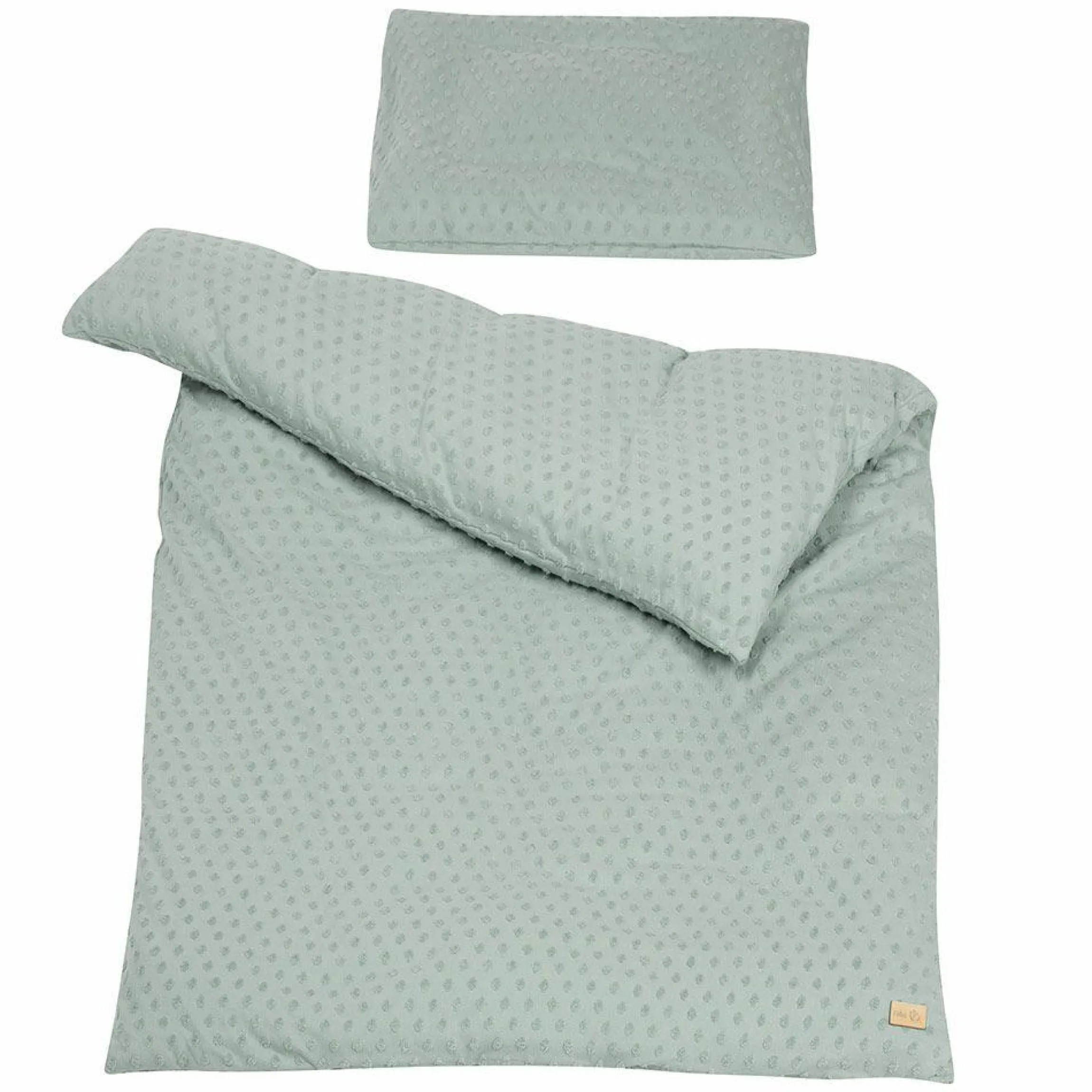 2-tlg. Bettwäsche Organic 100 x 135 cm / 40 x 60 cm - Lil Planet - Frosty Green