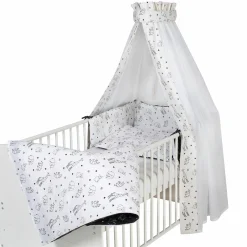 4-tlg. Bettwäsche-Set Decke 100 x 135 cm , Kissen 40 x 60 cm, Nestchen, Himmel - Origami - Black