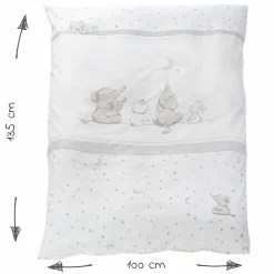4-tlg. Bettwäsche-Set Decke 100 x 135 cm, Kissen 40 x 60 cm, Nestchen, Himmel - Sternenzauber - Weiß