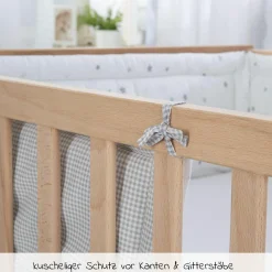4-tlg. Bettwäsche-Set Decke 100 x 135 cm, Kissen 40 x 60 cm, Nestchen, Himmel - Sternenzauber - Weiß