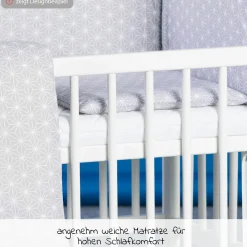 4-tlg. Bettwäsche-Set für Nino Decke 80 x 80 cm, Kissen 35 x 40 cm, Matratze & Nestchen - Cube - Grey
