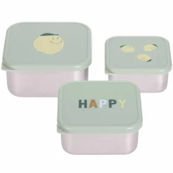 3-tlg. Edelstahl-Snackboxen-Set - Happy Fruits - Lemon