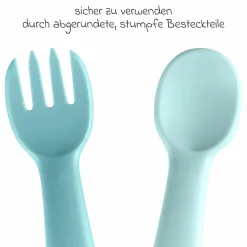 2-tlg. Esslernbesteck eat green - Blau