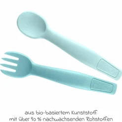 2-tlg. Esslernbesteck eat green - Blau