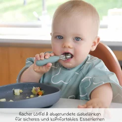 2-tlg. Esslern-Besteck Edelstahl - Salbeigrün