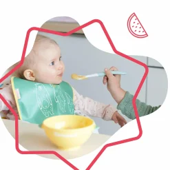 13-tlg. Esslern-Set 5 rutschfeste Schalen mit Deckel + 3 Löffel