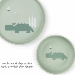 6-tlg. Esslern-Set Foodie - Croco - Grün
