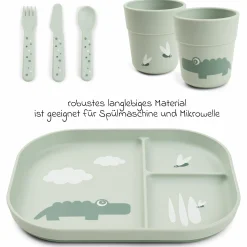5-tlg. Esslern-Set Foodie - Croco - Grün