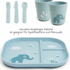 5-tlg. Esslern-Set Foodie - Elphee - Blau