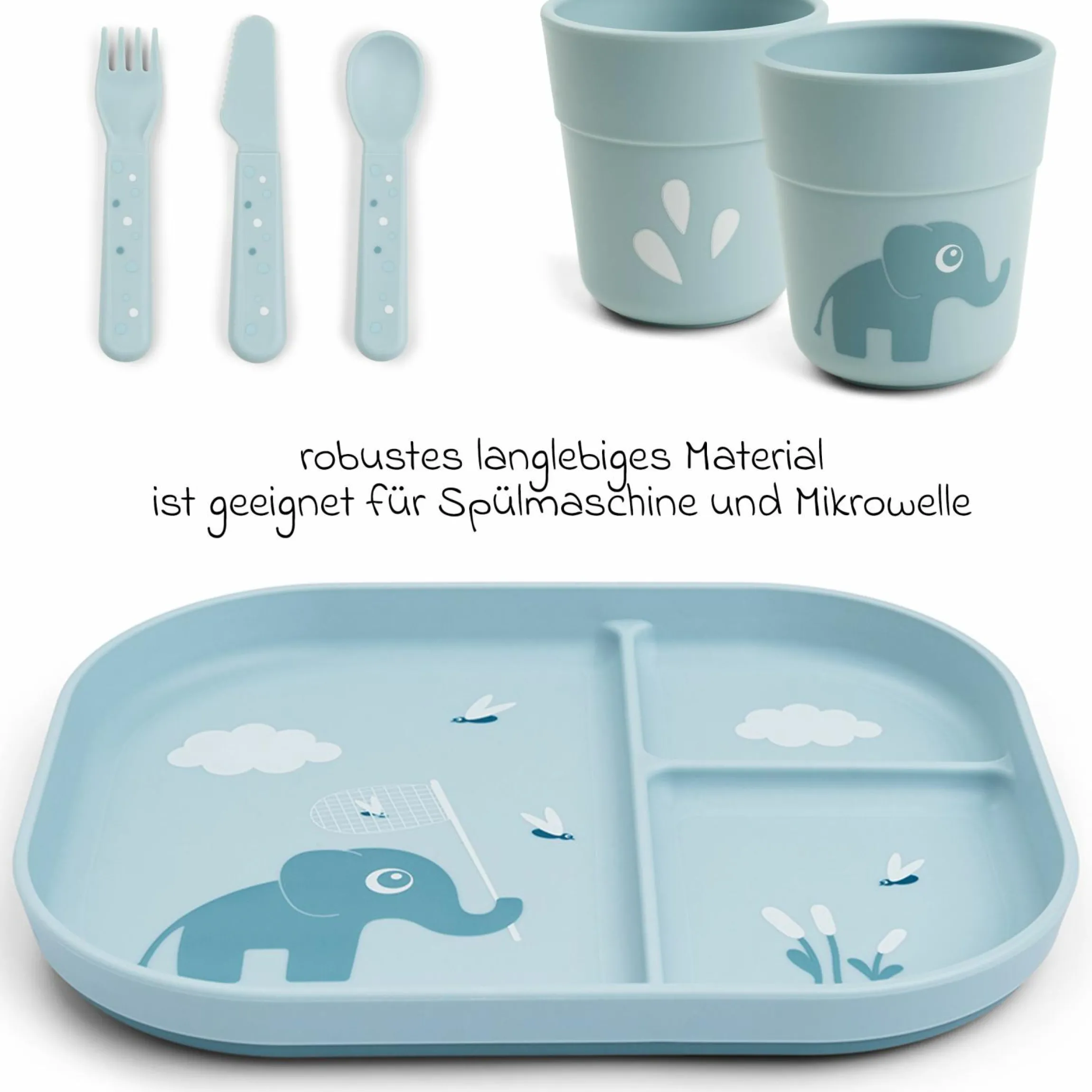 5-tlg. Esslern-Set Foodie - Elphee - Blau