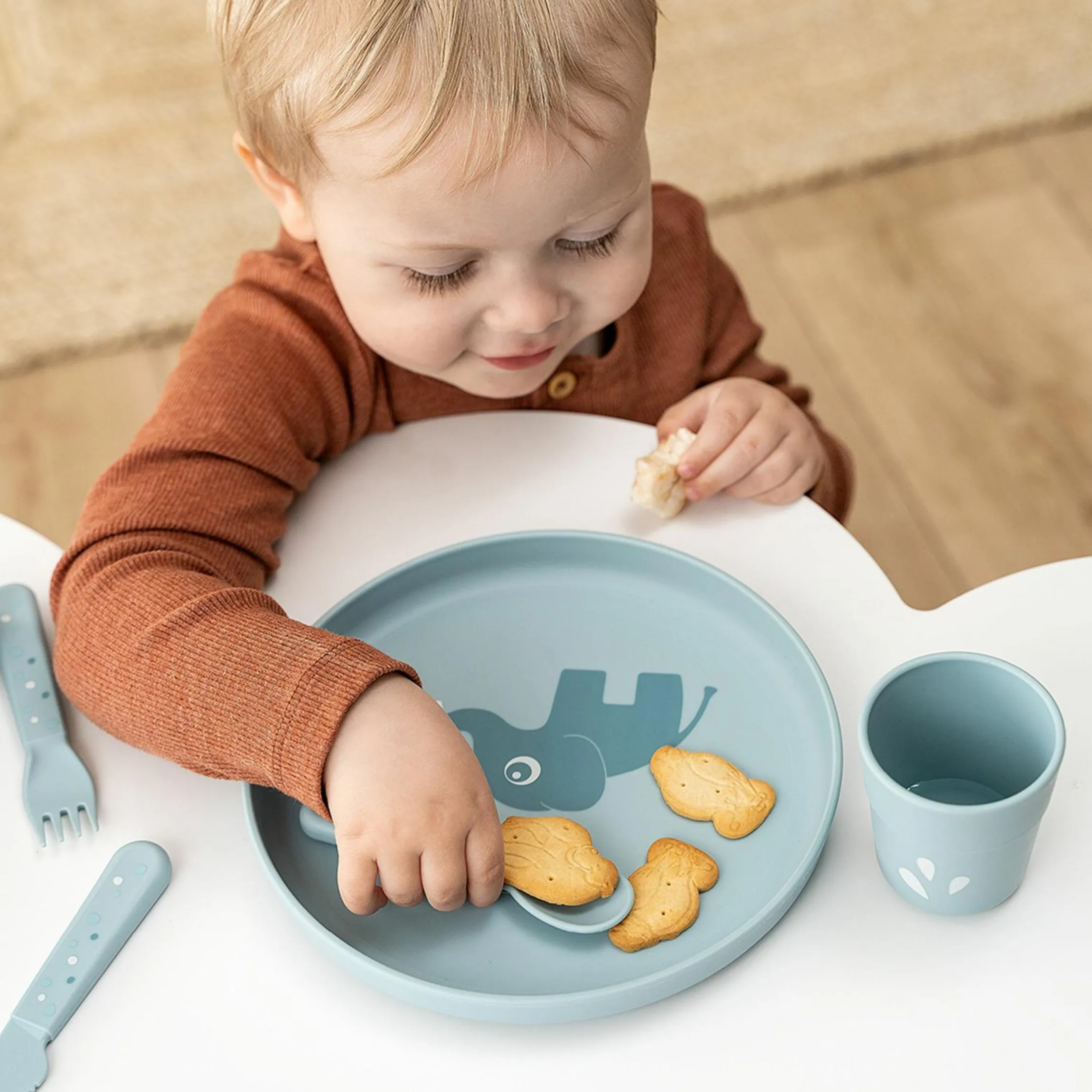 5-tlg. Esslern-Set Foodie - Elphee - Blau