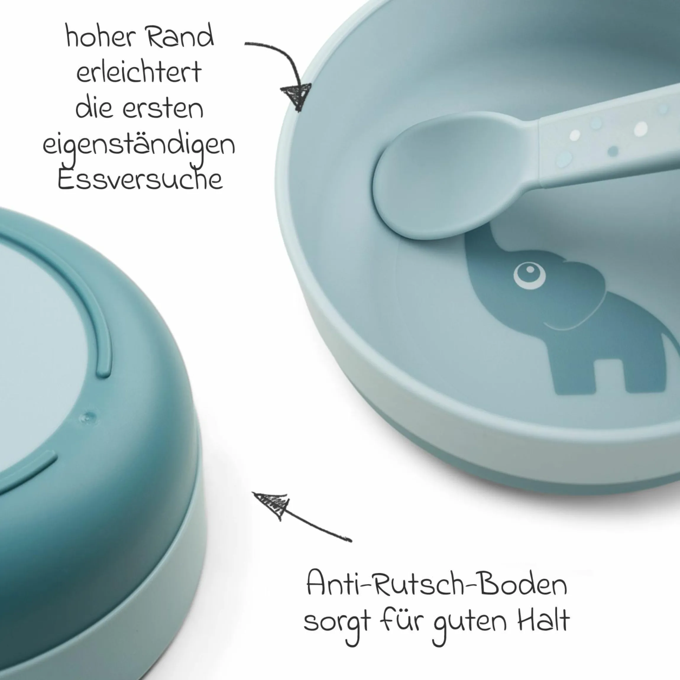 6-tlg. Esslern-Set Foodie - Elphee - Blau