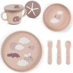 6-tlg. Esslern-Set Foodie - Happy Clouds - Powder