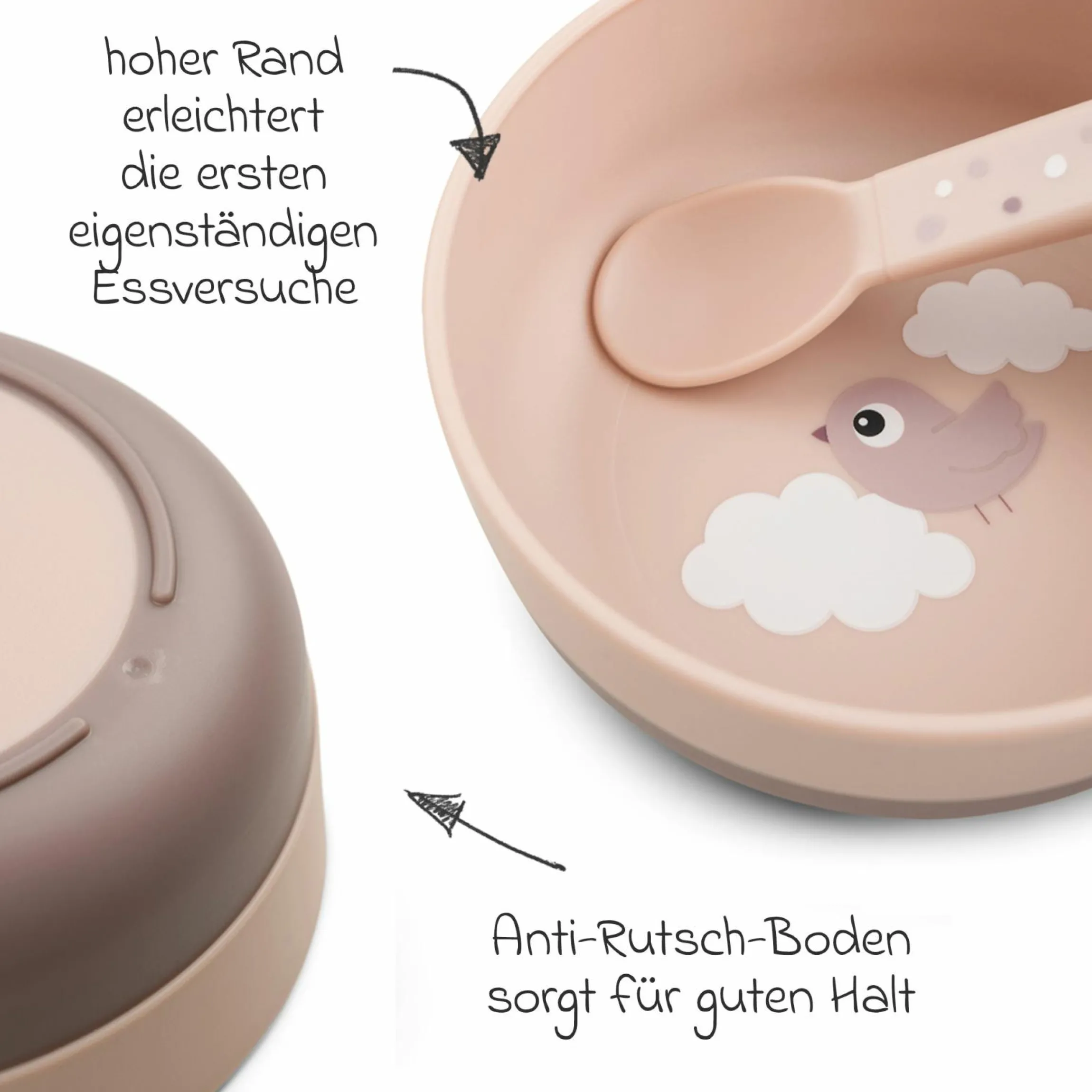 6-tlg. Esslern-Set Foodie - Happy Clouds - Powder