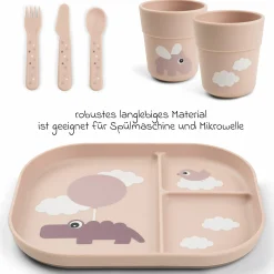 5-tlg. Esslern-Set Foodie - Happy Clouds - Powder